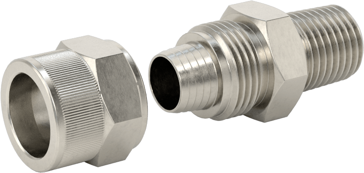 Hava için Vidalı Somunlu Dikenli Boru Bağlantı Elemanı, 7/16" Boru İç Çapı x 1/4 NPT Erkek için Düz Adaptör