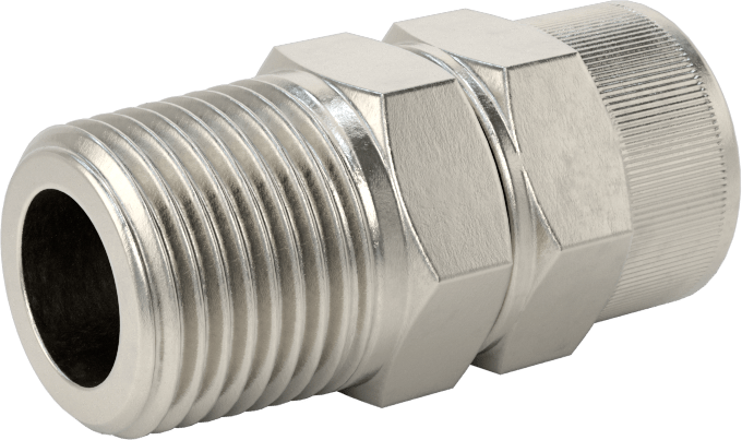 Hava için Vidalı Somunlu Dikenli Boru Bağlantı Elemanı, 7/16" Boru İç Çapı x 3/8 NPT Erkek için Düz Adaptör