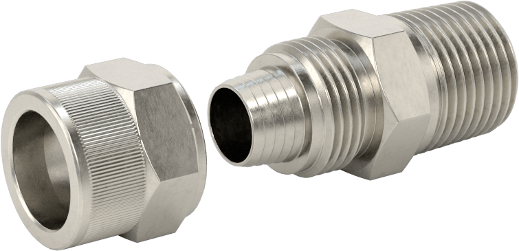 Hava için Vidalı Somunlu Dikenli Boru Bağlantı Elemanı, 7/16" Boru İç Çapı x 3/8 NPT Erkek için Düz Adaptör