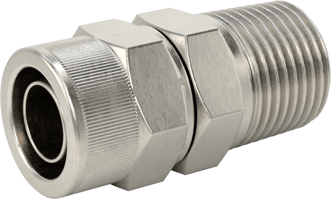 Hava için Vidalı Somunlu Dikenli Boru Bağlantı Elemanı, 7/16" Boru İç Çapı x 3/8 NPT Erkek için Düz Adaptör