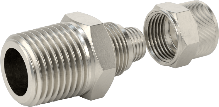 Hava için Vidalı Somunlu Dikenli Boru Bağlantı Elemanı, 7/16" İç Çaplı Boru x 1/2 NPT Erkek için Düz Adaptör