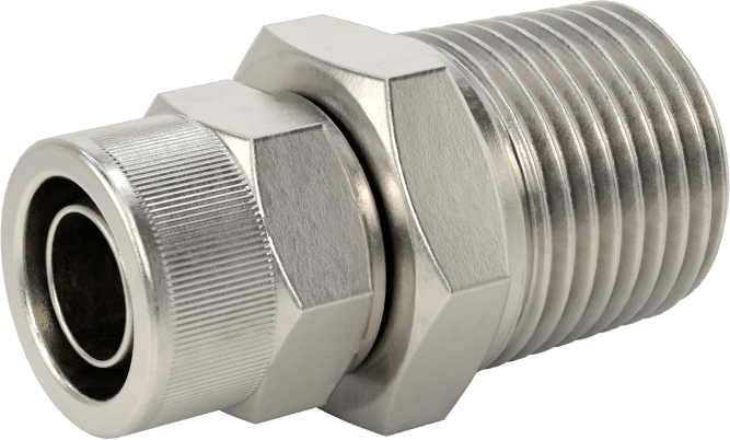 Hava için Vidalı Somunlu Dikenli Boru Bağlantı Elemanı, 7/16" İç Çaplı Boru x 1/2 NPT Erkek için Düz Adaptör