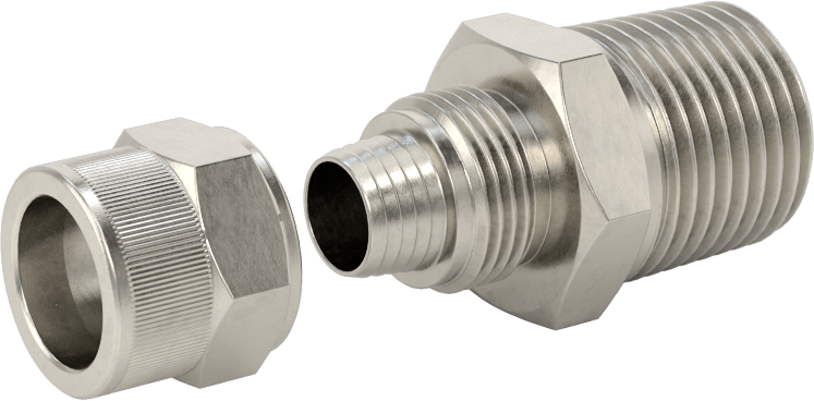 Hava için Vidalı Somunlu Dikenli Boru Bağlantı Elemanı, 7/16" İç Çaplı Boru x 1/2 NPT Erkek için Düz Adaptör