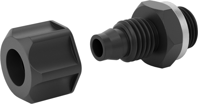 Hava için Vidalı Somunlu Dikenli Boru Bağlantı Elemanı, 6 mm Boru İç Çapı x 1/8 BSPP Erkek için Düz Adaptör