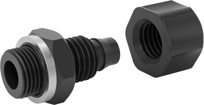 Hava için Vidalı Somunlu Dikenli Boru Bağlantı Elemanı, 6 mm Boru İç Çapı x 1/8 BSPP Erkek için Düz Adaptör