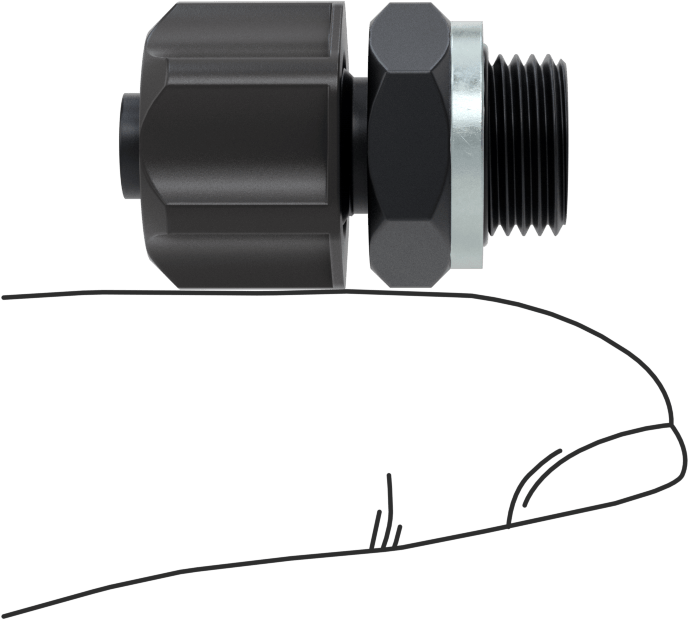 Hava için Vidalı Somunlu Dikenli Boru Bağlantı Elemanı, 6 mm Boru İç Çapı x 1/8 BSPP Erkek için Düz Adaptör