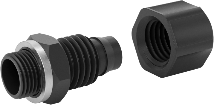 Hava için Vidalı Somunlu Dikenli Boru Bağlantı Elemanı, 8 mm Boru İç Çapı x 1/8 BSPP Erkek için Düz Adaptör