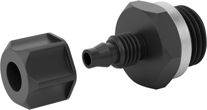 Hava için Vidalı Somunlu Dikenli Boru Bağlantı Elemanı, 4 mm Boru İç Çapı x 1/4 BSPP Erkek için Düz Adaptör