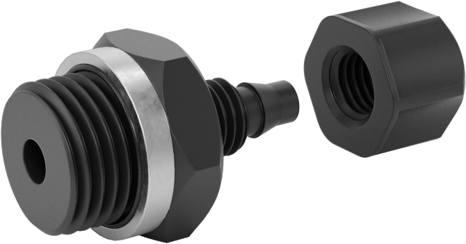 Hava için Vidalı Somunlu Dikenli Boru Bağlantı Elemanı, 4 mm Boru İç Çapı x 1/4 BSPP Erkek için Düz Adaptör