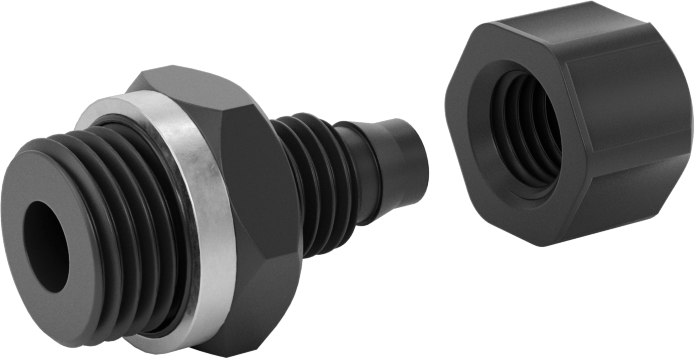 Hava için Vidalı Somunlu Dikenli Boru Bağlantı Elemanı, 6 mm Boru İç Çapı x 1/4 BSPP Erkek için Düz Adaptör