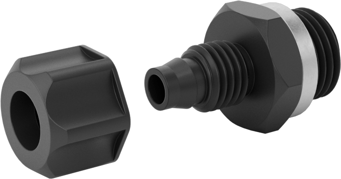 Hava için Vidalı Somunlu Dikenli Boru Bağlantı Elemanı, 6 mm Boru İç Çapı x 1/4 BSPP Erkek için Düz Adaptör