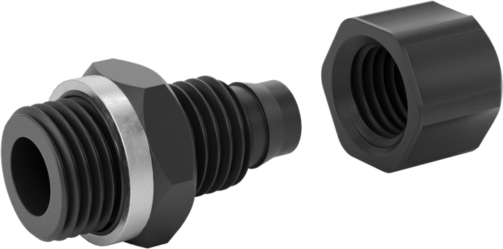 Hava için Vidalı Somunlu Dikenli Boru Bağlantı Elemanı, 8 mm Boru İç Çapı x 1/4 BSPP Erkek için Düz Adaptör