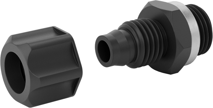 Hava için Vidalı Somunlu Dikenli Boru Bağlantı Elemanı, 8 mm Boru İç Çapı x 1/4 BSPP Erkek için Düz Adaptör