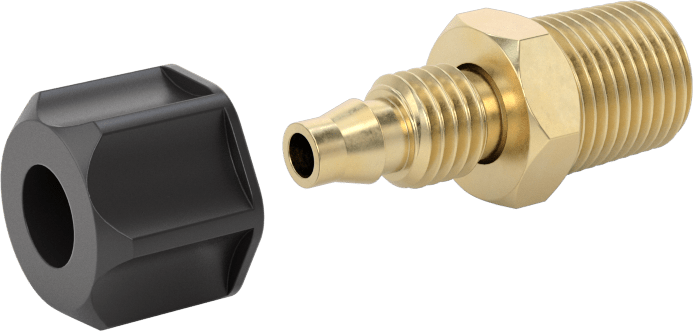 Hava için Vidalı Somunlu Dikenli Boru Bağlantı Elemanı, 4 mm Boru İç Çapı x 1/8 NPT Erkek için Düz Adaptör