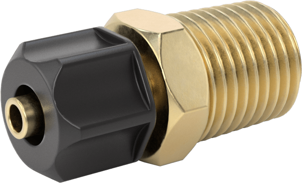 Hava için Vidalı Somunlu Dikenli Boru Bağlantı Elemanı, 4 mm Boru İç Çapı x 1/4 NPT Erkek için Düz Adaptör