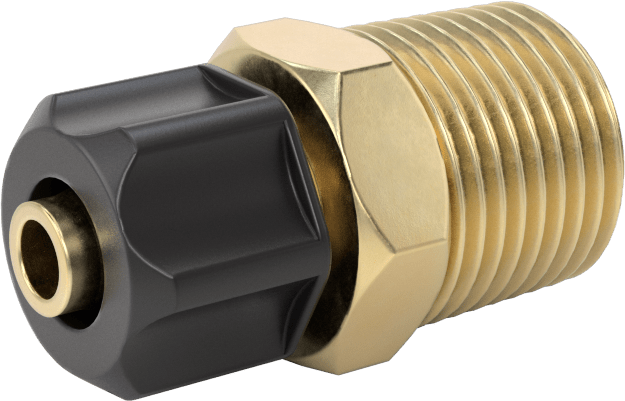Hava için Vidalı Somunlu Dikenli Boru Bağlantı Elemanı, 6 mm İç Çaplı Boru x 3/8 NPT Erkek için Düz Adaptör
