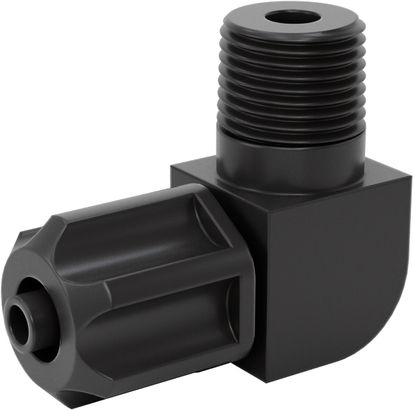 Hava için Vidalı Somunlu Dikenli Boru Bağlantı Elemanı, 4 mm İç Çaplı Boru x 1/8 BSPT Erkek için 90 Derece Adaptör