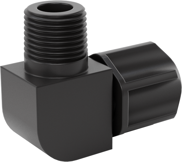 Hava için Vidalı Somunlu Dikenli Boru Bağlantı Elemanı, 6 mm İç Çaplı Boru x 1/8 BSPT Erkek için 90 Derece Adaptör