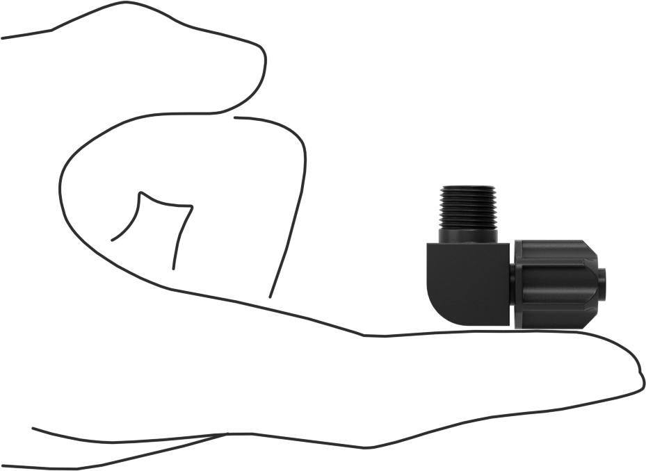 Hava için Vidalı Somunlu Dikenli Boru Bağlantı Elemanı, 6 mm İç Çaplı Boru x 1/8 BSPT Erkek için 90 Derece Adaptör