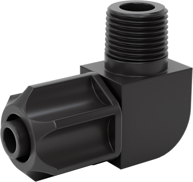 Hava için Vidalı Somunlu Dikenli Boru Bağlantı Elemanı, 6 mm İç Çaplı Boru x 1/8 BSPT Erkek için 90 Derece Adaptör