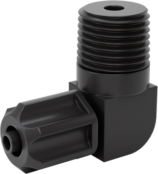 Hava için Vidalı Somunlu Dikenli Boru Bağlantı Elemanı, 4 mm İç Çaplı Boru x 1/4 BSPT Erkek için 90 Derece Adaptör