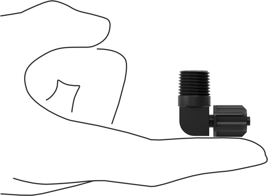 Hava için Vidalı Somunlu Dikenli Boru Bağlantı Elemanı, 4 mm İç Çaplı Boru x 1/4 BSPT Erkek için 90 Derece Adaptör