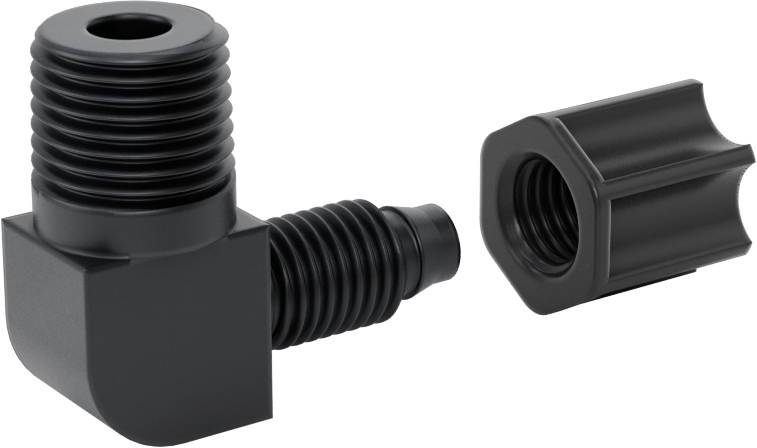 Hava için Vidalı Somunlu Dikenli Boru Bağlantı Elemanı, 6 mm İç Çaplı Boru x 1/4 BSPT Erkek için 90 Derece Adaptör