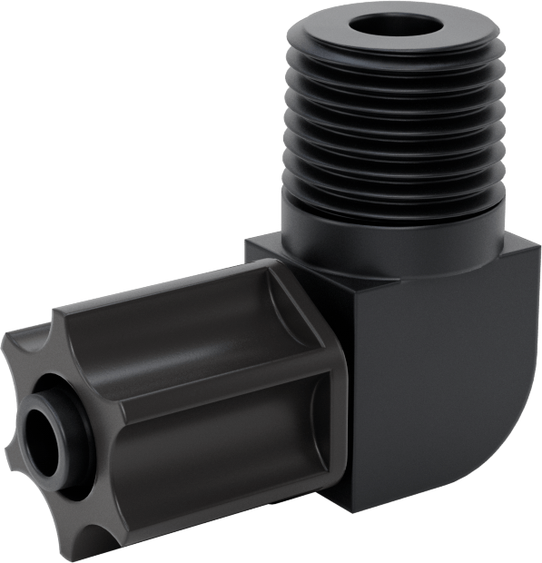 Hava için Vidalı Somunlu Dikenli Boru Bağlantı Elemanı, 6 mm İç Çaplı Boru x 1/4 BSPT Erkek için 90 Derece Adaptör