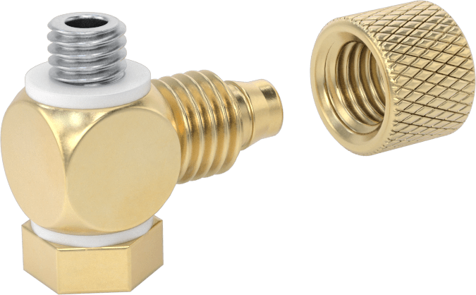 Hava için Vidalı Somunlu Dikenli Boru Bağlantı Elemanı, Döner Başlıklı Dirsek, 4 mm iç çaplı boru için, M5 x 0,8 mm Erkek