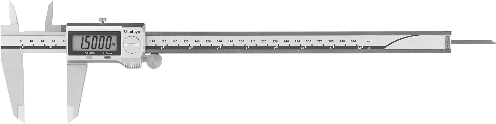 Soğutma Sıvısına Dayanıklı Mitutoyo Dijital Kumpaslar, Sertifika ve Veri Çıkışı, Model 500-764-20, 0“ ila 12” Aralığı