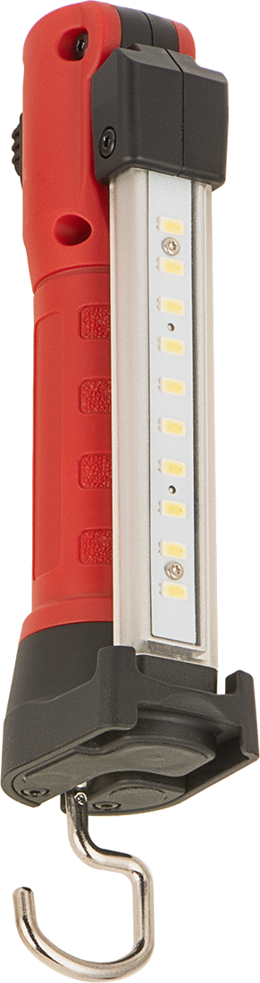 Döner Başlıklı Akülü Taşınabilir Çalışma Lambası, Şarj Edilebilir, LED ve UV LED, 10-3/4" Toplam Uzunluk