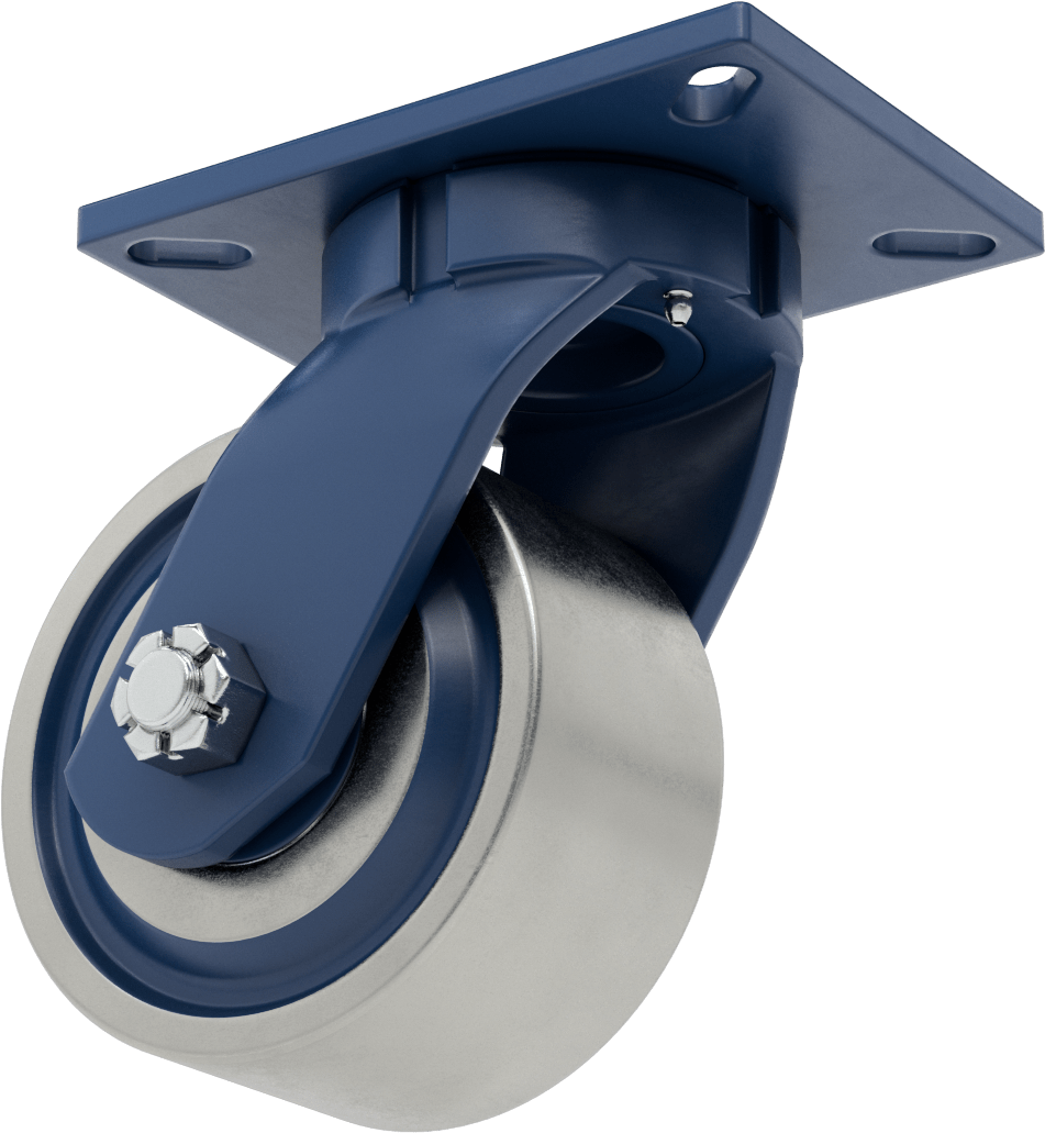 Ekstra Yüksek Kapasiteli Brute Tekerlek, 7-1/4“ x 5-1/4” Plaka, 6 inç Çap x 3 inç Genişlikte Çelik Tekerlekli Döner Tekerlek