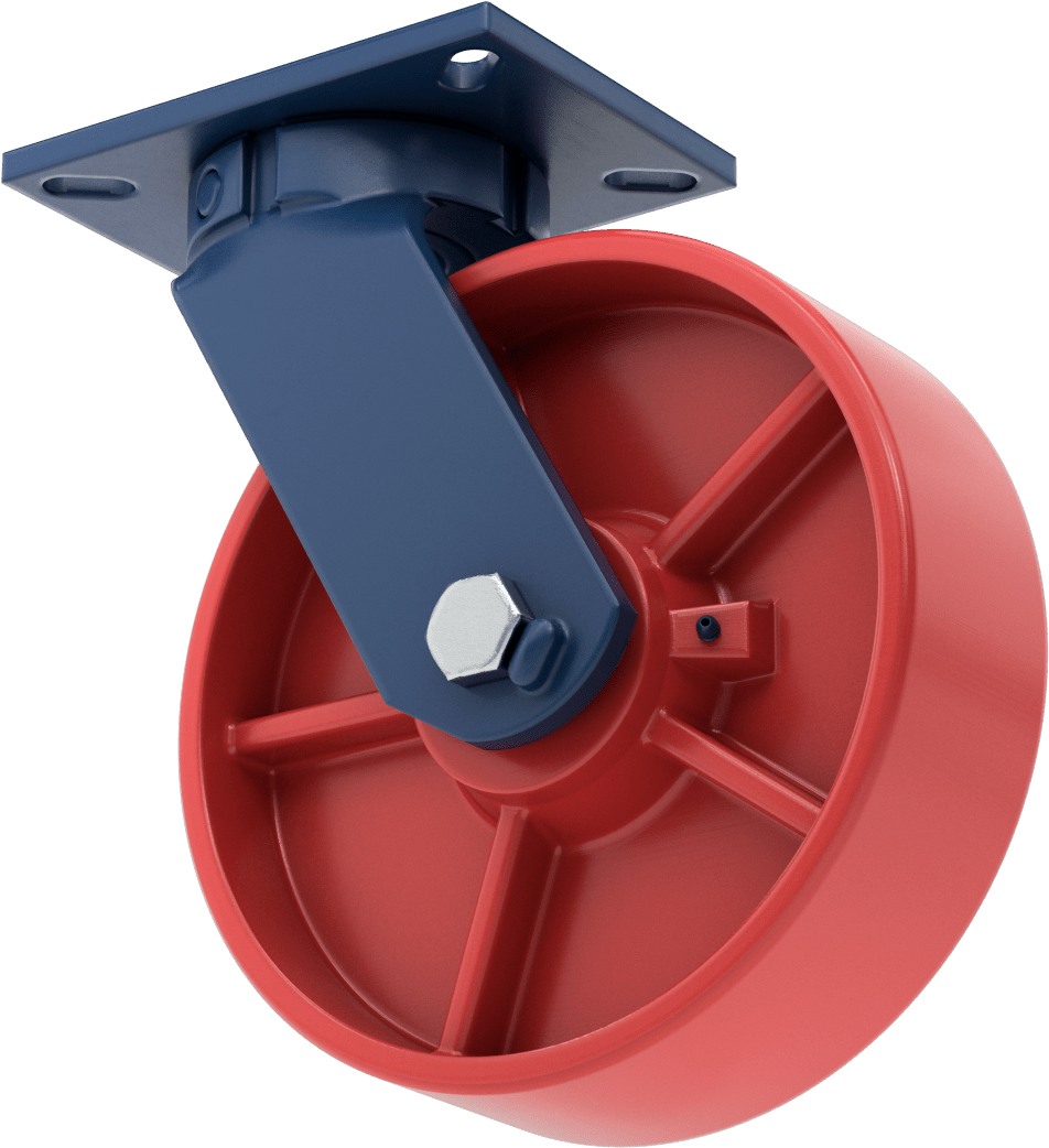 Ekstra Yüksek Kapasiteli Brute Tekerlek, 7-1/4“ x 5-1/4” Plaka, 10" Çaplı Demir Tekerlekli Döner