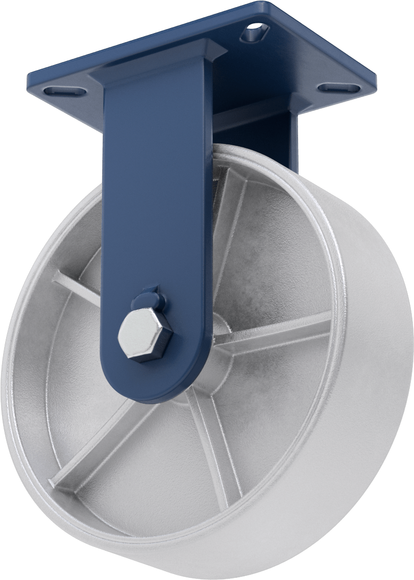 Ekstra Yüksek Kapasiteli Brute Tekerlek, 7-1/4“ x 5-1/4” Plaka, 10" Çaplı Demir Tekerlekli Sert