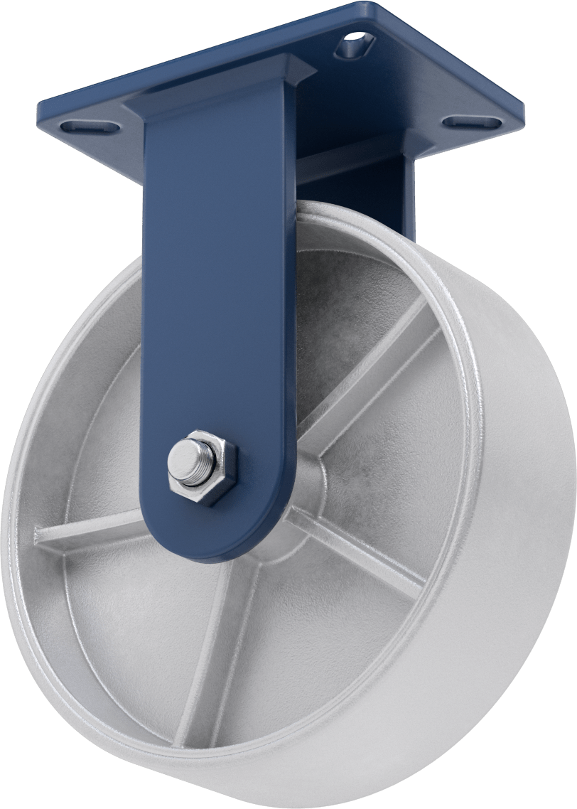 Ekstra Yüksek Kapasiteli Brute Tekerlek, 7-1/4“ x 5-1/4” Plaka, 10" Çaplı Demir Tekerlekli Sert