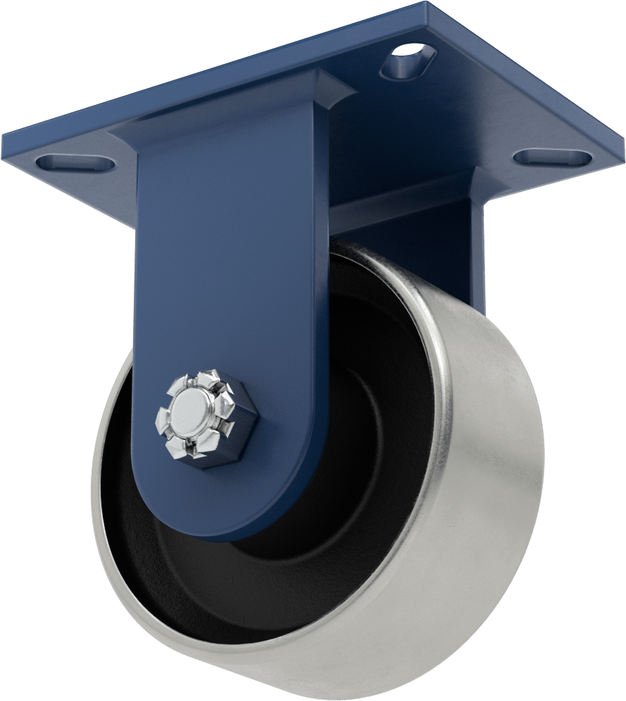 Ekstra Yüksek Kapasiteli Brute Tekerlek, 7-1/4“ x 5-1/4” Plaka, Rigid, 6 inç Çapında x 2-1/2 inç Genişliğinde Çelik Tekerlek