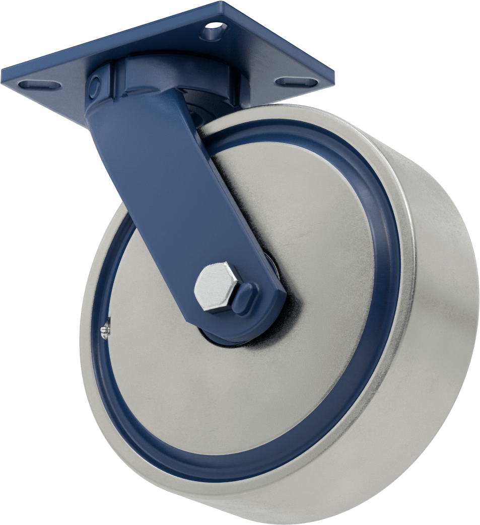 Ekstra Yüksek Kapasiteli Brute Tekerlek, 7-1/4“ x 5-1/4” Plaka, 10" Çapında Çelik Tekerlekli Döner