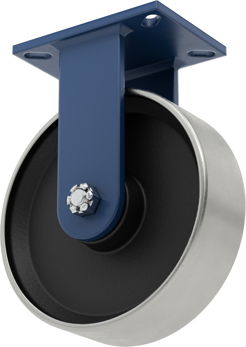 Ekstra Yüksek Kapasiteli Brute Tekerlek, 7-1/4“ x 5-1/4” Plaka, 10" Çaplı Çelik Tekerlekli Rigid
