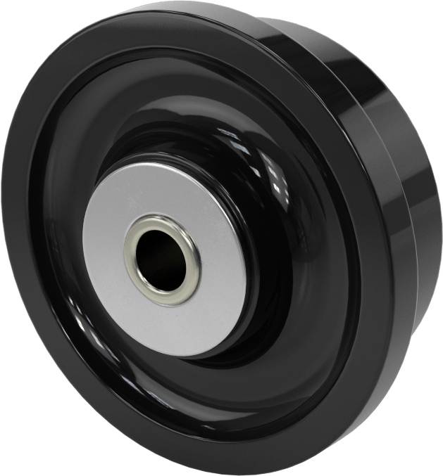 Flanşlı Ray Tekerleği, 1/2" Aks için, 3-1/4“ Çap x 1-3/8” Genişlik