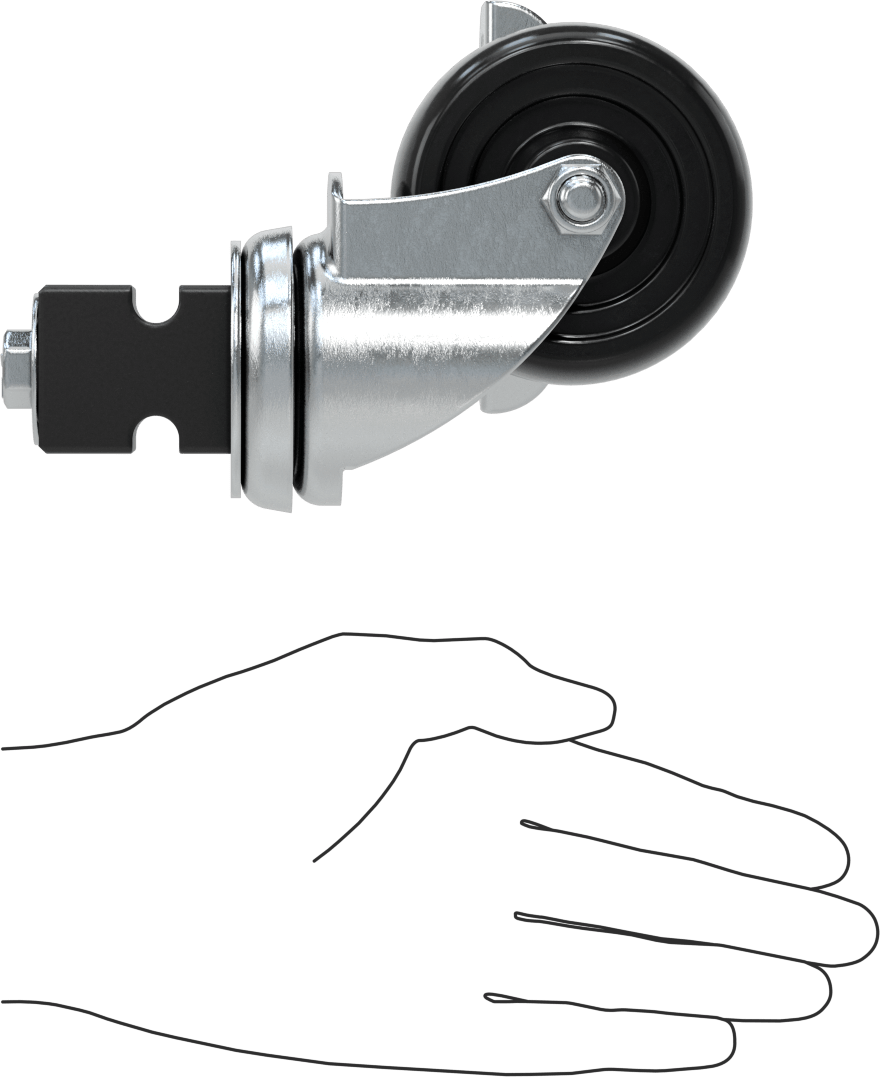 Strut Kanal Tekerleği, Frenli, 13/16“ Yükseklik x 1-5/8” Genişlik Kanal için