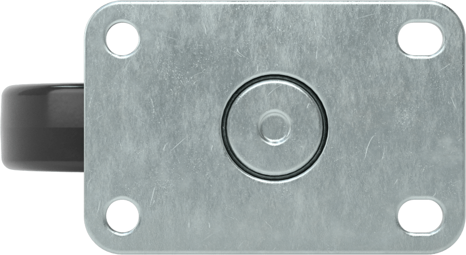 Statik Kontrol Plakalı Tekerlek, 4“ Çapında x 15/16” Genişliğinde Siyah Katı Kauçuk Tekerlekli Döner Tekerlek