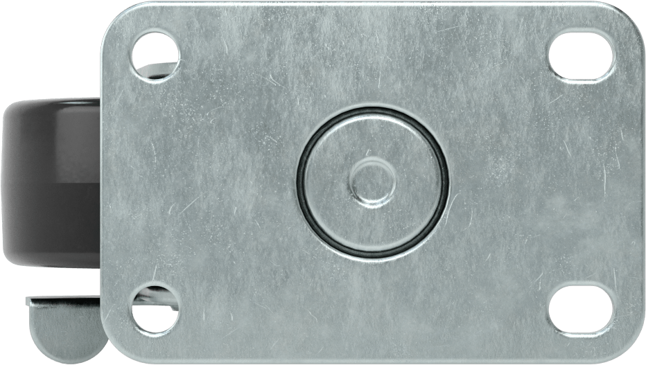 Statik Kontrol Plakalı Tekerlek, Frenli ve 3“ Çapında x 1-1/4” Genişliğinde Siyah Katı Kauçuk Tekerlekli Döner Tekerlek