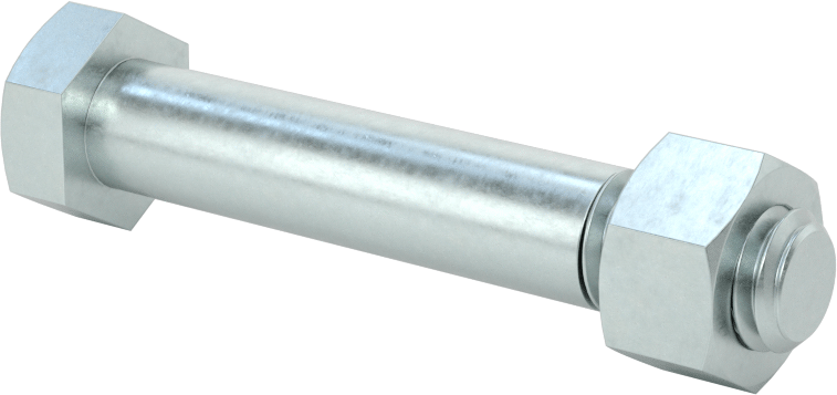 Çinko Kaplı Çelik Tekerlek Aksı, 3/8“ Çap x 2-3/16” Uzunluk