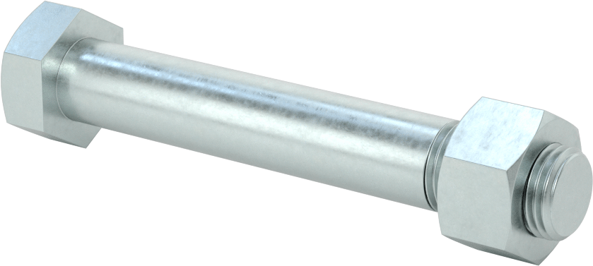 Çinko Kaplı Çelik Tekerlek Aksı, 1/2“ Çap x 3-1/4” Uzunluk