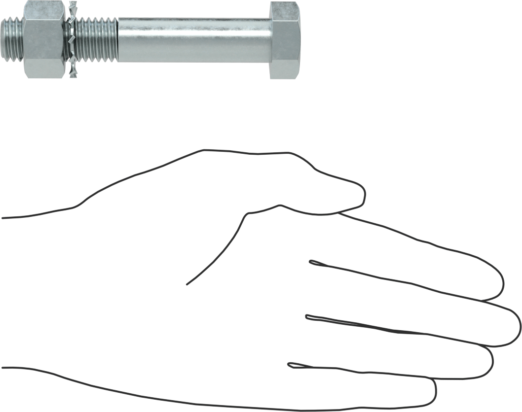 Çinko Kaplı Çelik Tekerlek Aksı, 5/8“ Çap x 3-3/4” Uzunluk