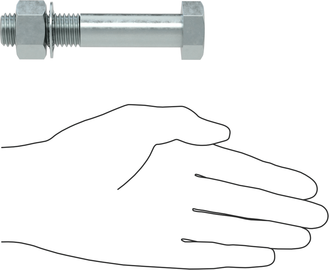 Çinko Kaplı Çelik Tekerlek Aksı, 3/4“ Çap x 4” Uzunluk
