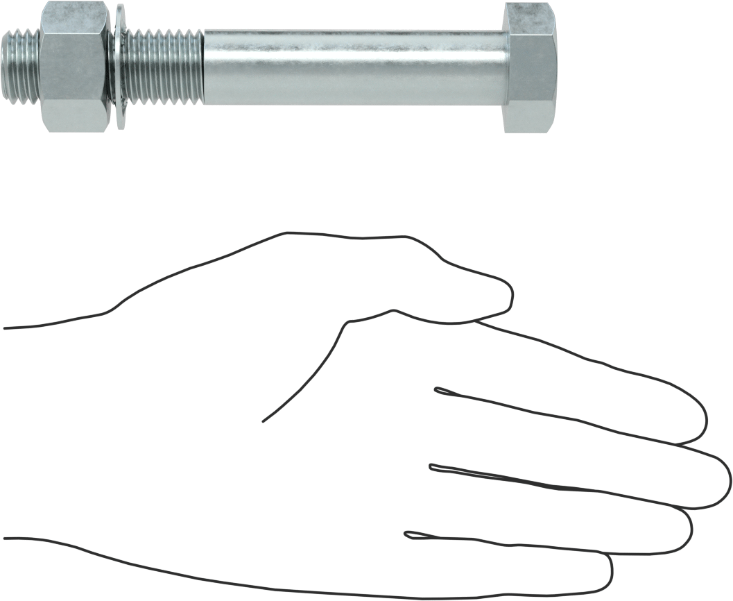 Çinko Kaplı Çelik Tekerlek Aksı, 3/4“ Çap x 5” Uzunluk