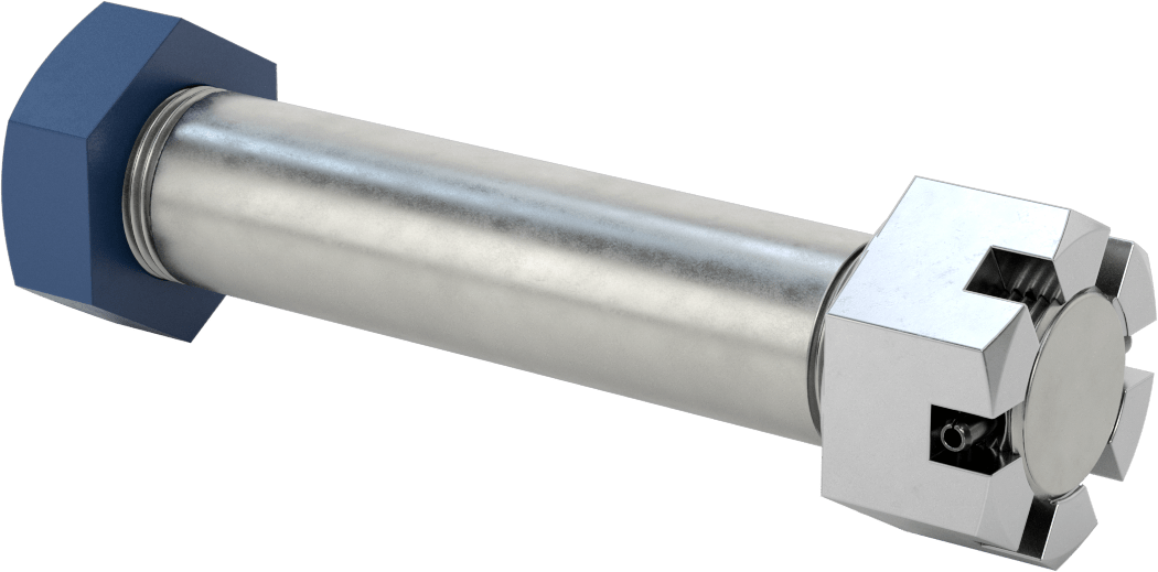 Tekerlek Aksı, Mavi Boyalı Başlıklı Çelik, 1-1/4" Çap