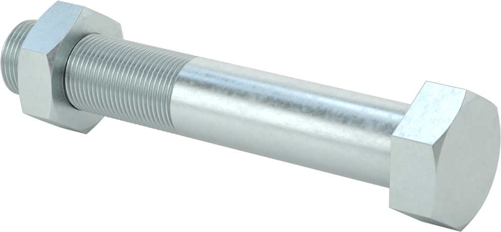 Çinko Kaplı Çelik Tekerlek Aksı, 1“ Çap x 6” Uzunluk