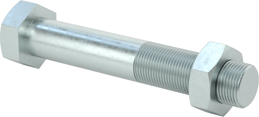 Çinko Kaplı Çelik Tekerlek Aksı, 1“ Çap x 6” Uzunluk